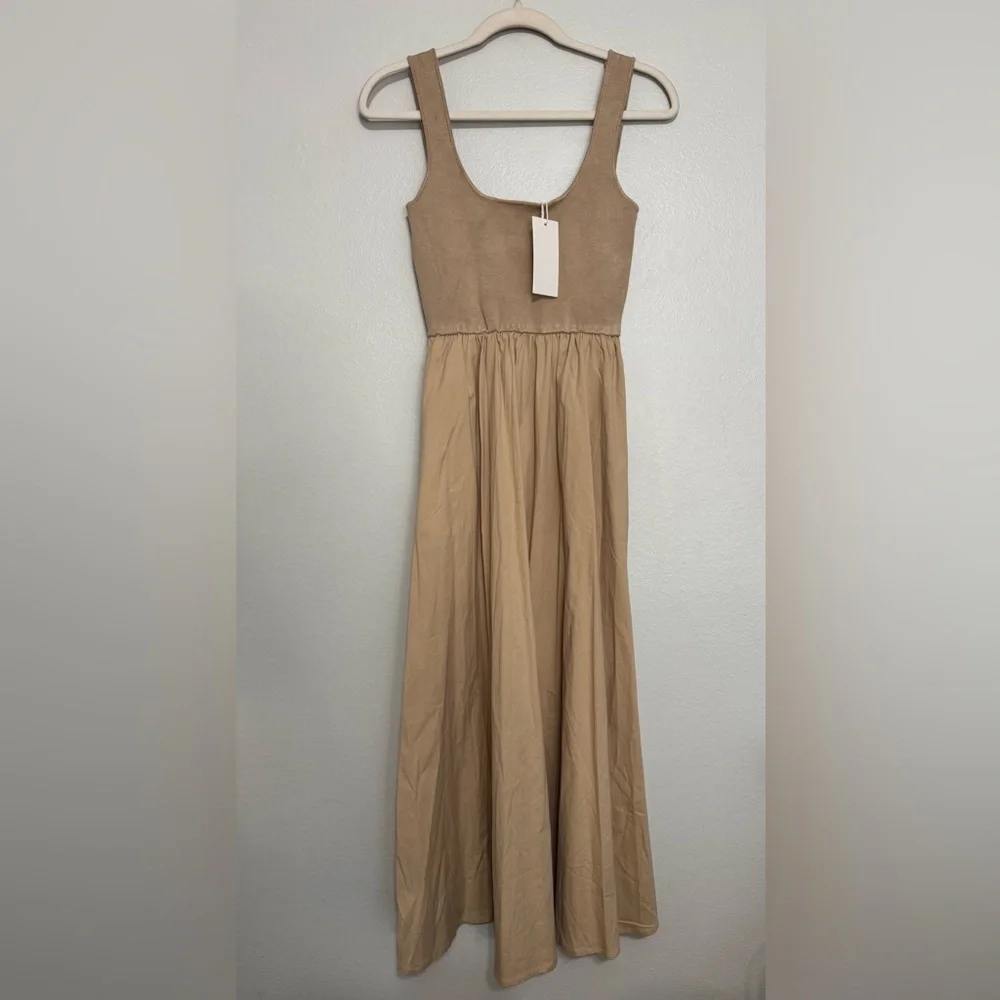 All:Row Lucinda Maxi Dress in Khaki . All Row - Picture 2 of 7